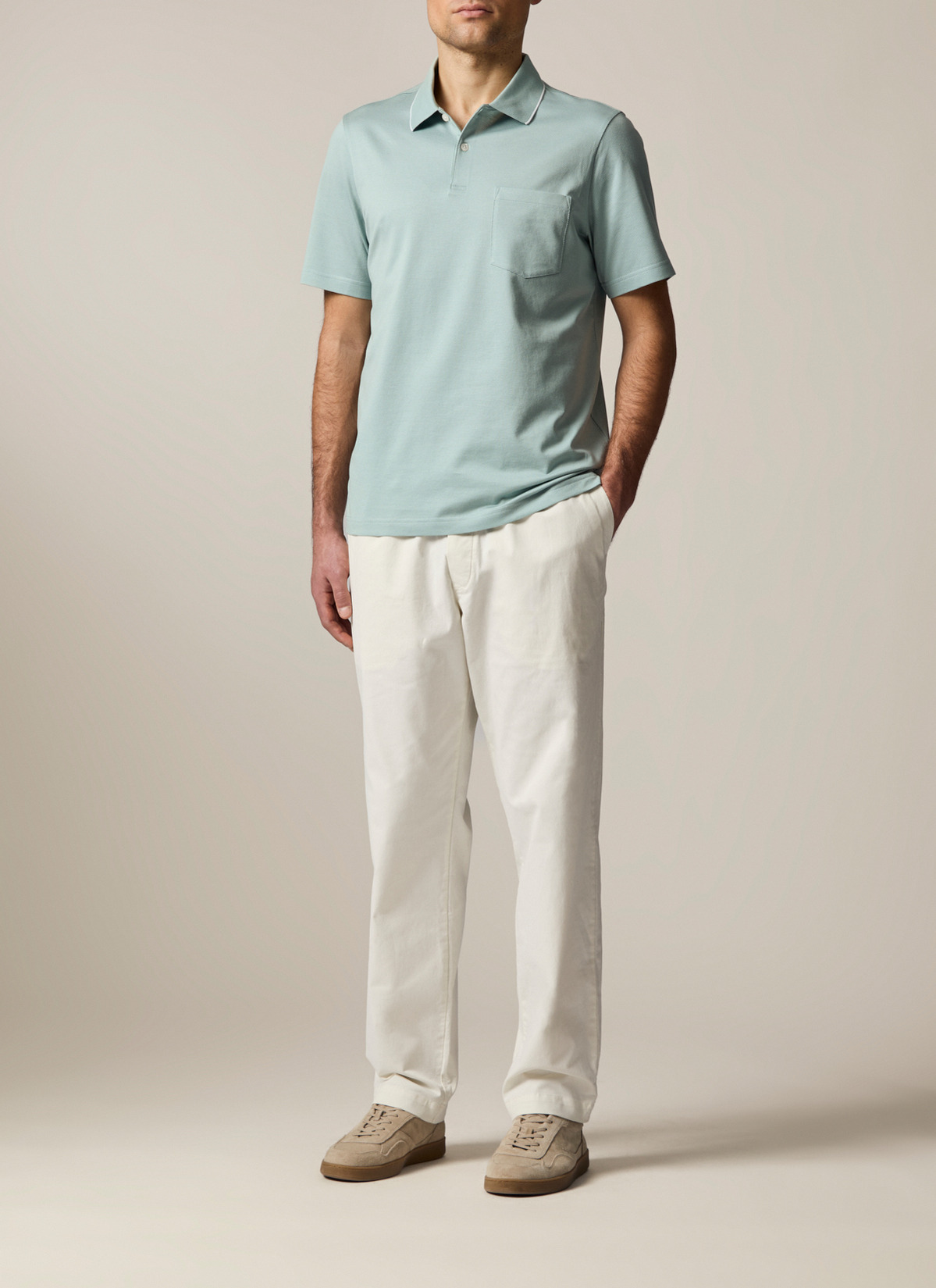 Poloshirt, Iced Mint Detailansicht 2