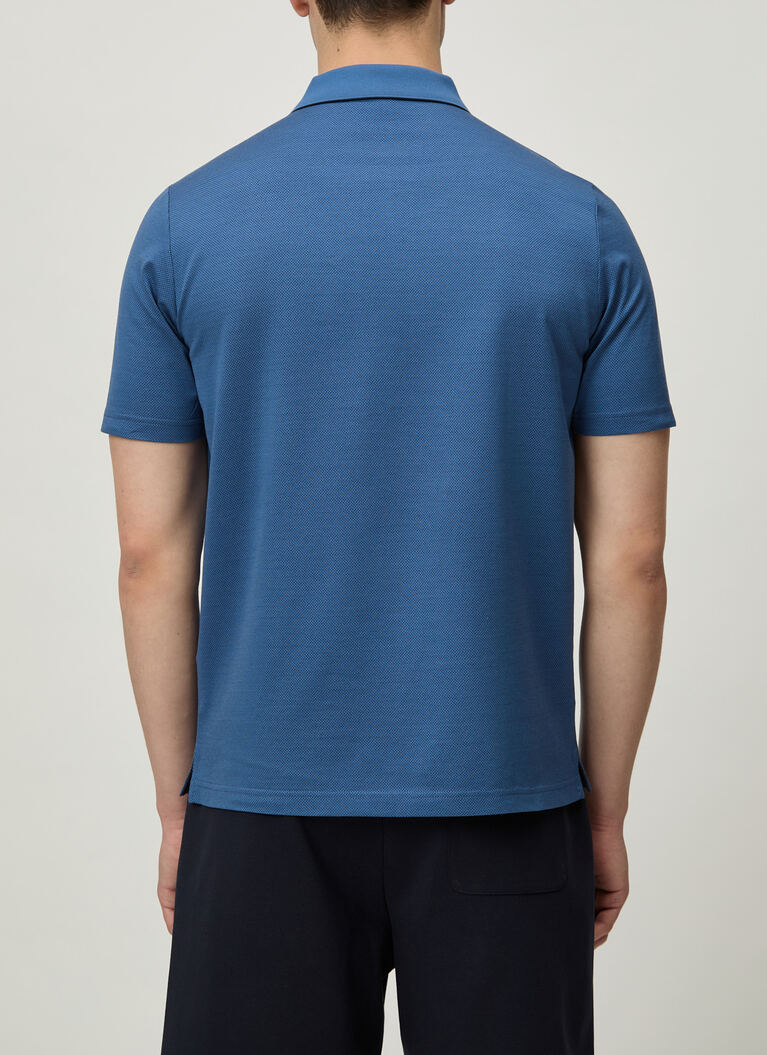 Shirt Polohemd, Knopf 1/2 Arm, Blue Grape Rückansicht