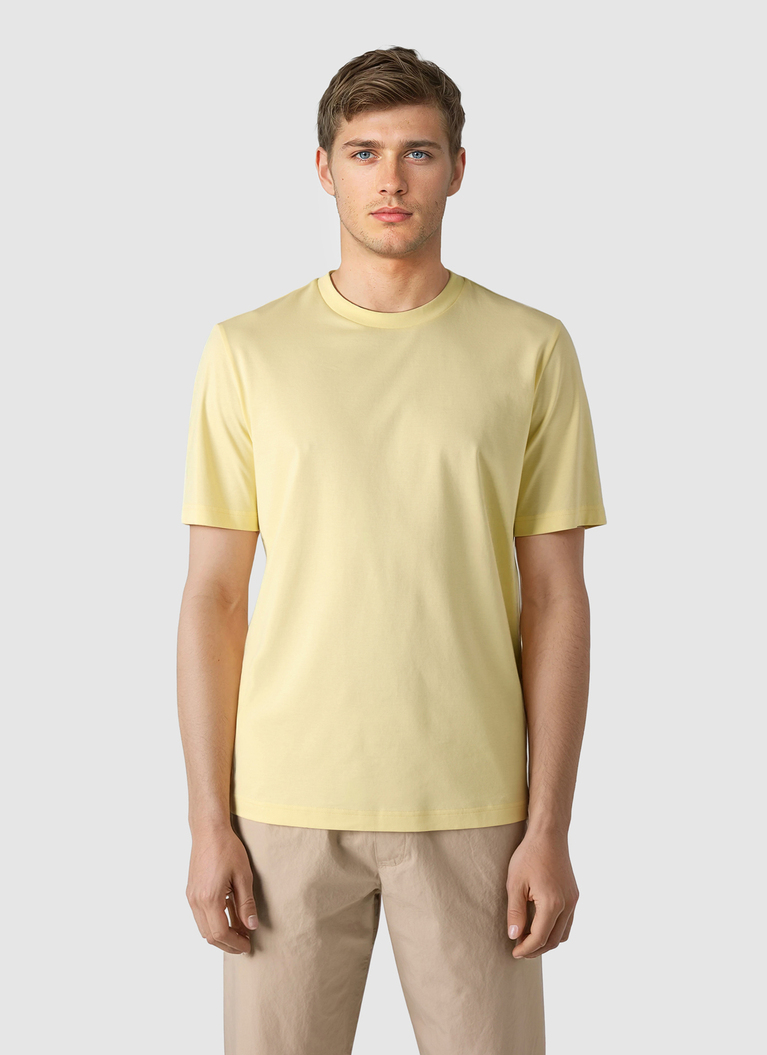 Rundhals T-ShirtLight Yellow Frontansicht