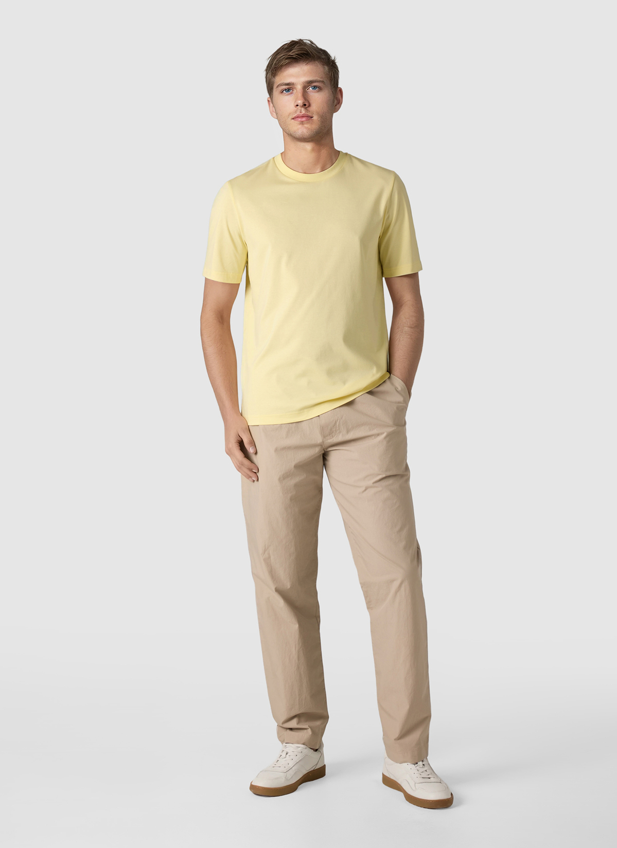 T-Shirt Rundhals 1/2 Arm, Light Yellow Detailansicht 2
