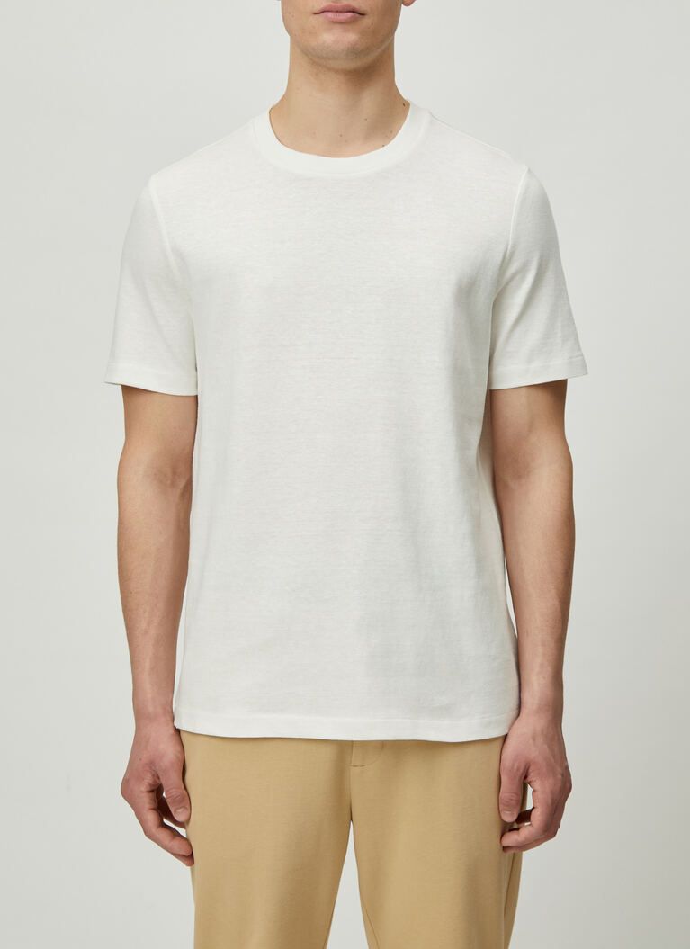 T-Shirt Rundhals 1/2 Arm, Off White Detailansicht 1