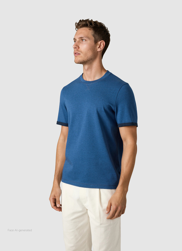 RundhalsshirtMedium Blue Frontansicht