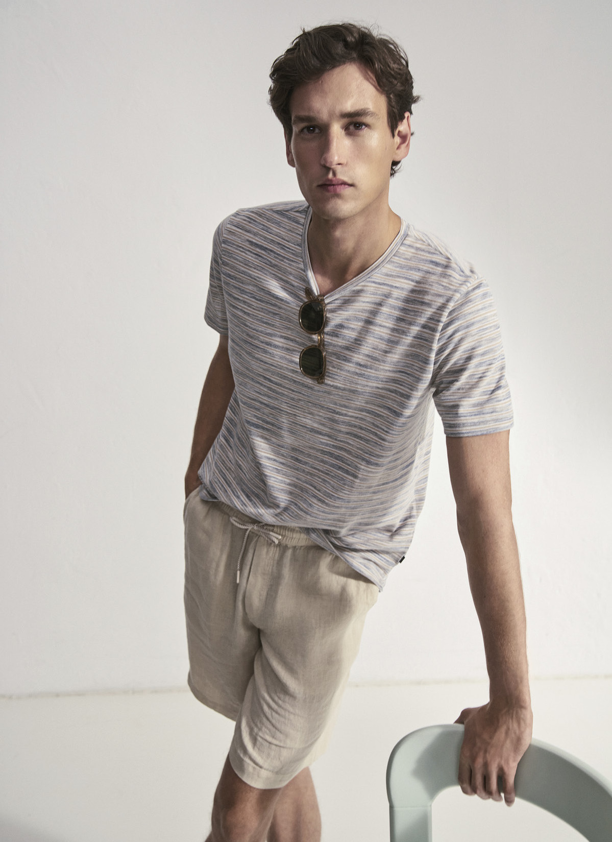 T-Shirt Rundhals 1/2 Arm, Light Almond Frontansicht