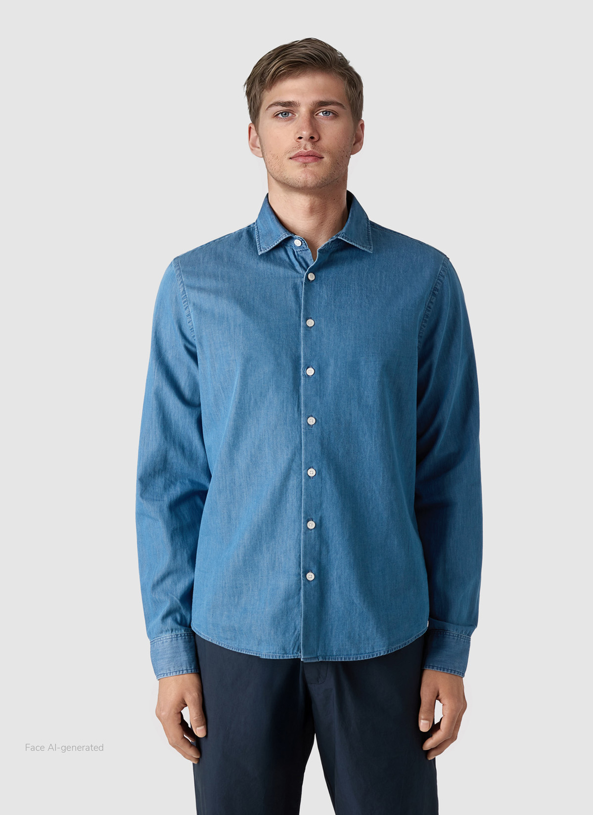 Hemd 1/1 Arm, Dawn Blue Frontansicht