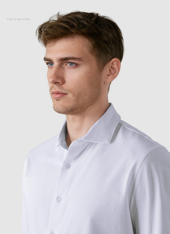 Hemd 1/1 Arm Pure White Frontansicht