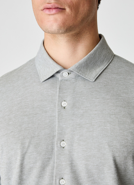 Hemd 1/1 Arm Foggy Teal Frontansicht