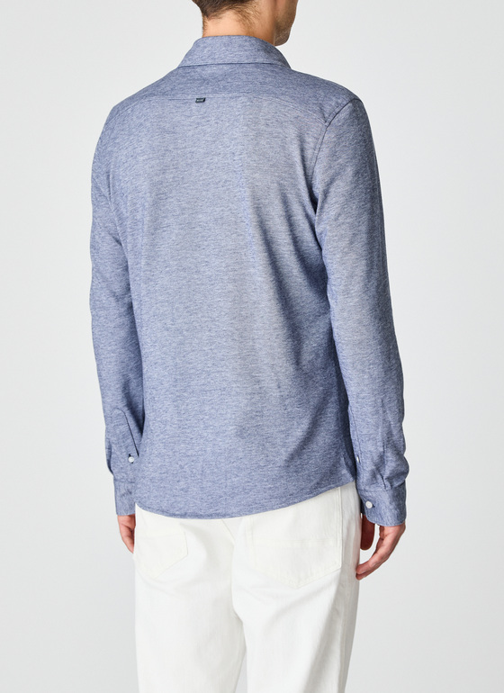 Hemd 1/1 Arm Navy Frontansicht
