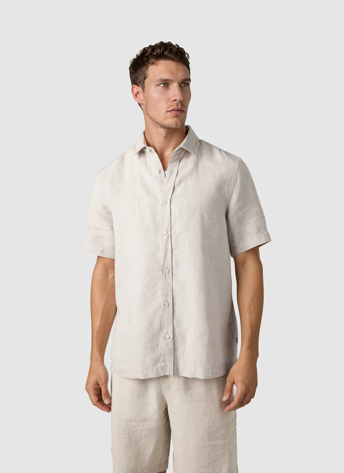 Hemd 1/2 Arm, Light Almond Frontansicht