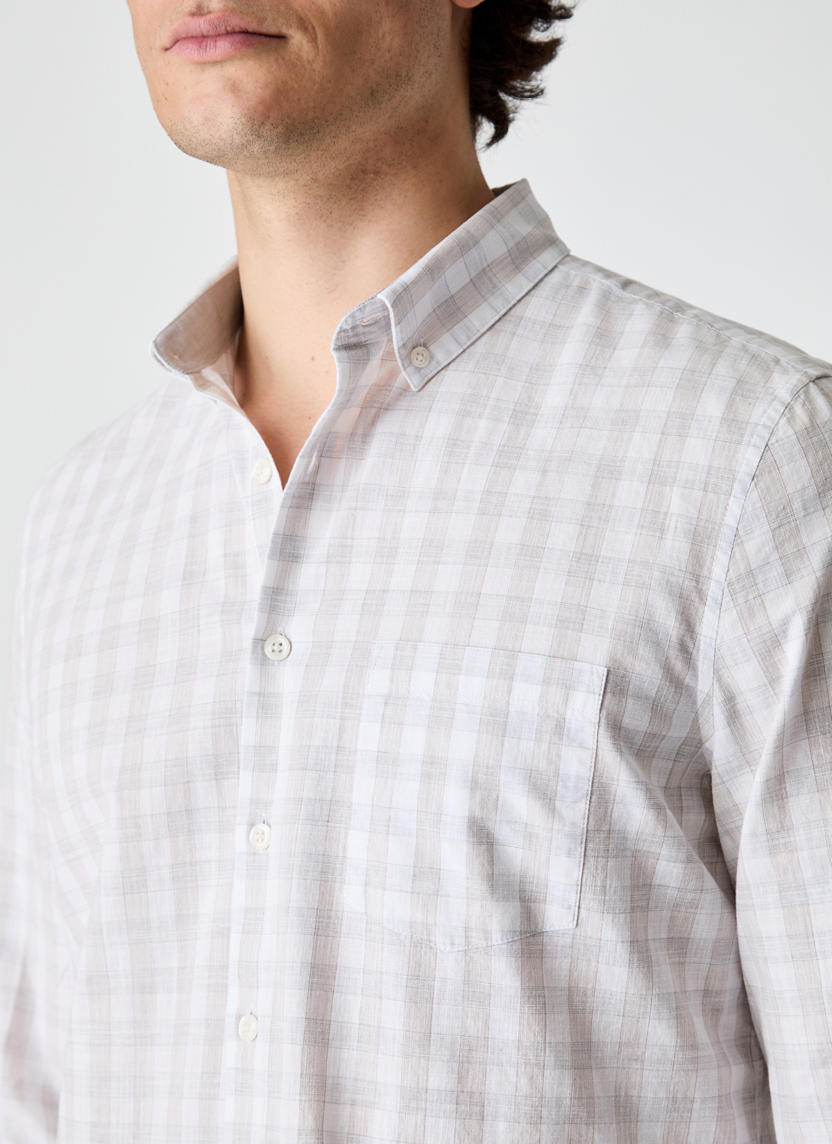 Hemd 1/1 Arm, Iced Latte Detailansicht 2