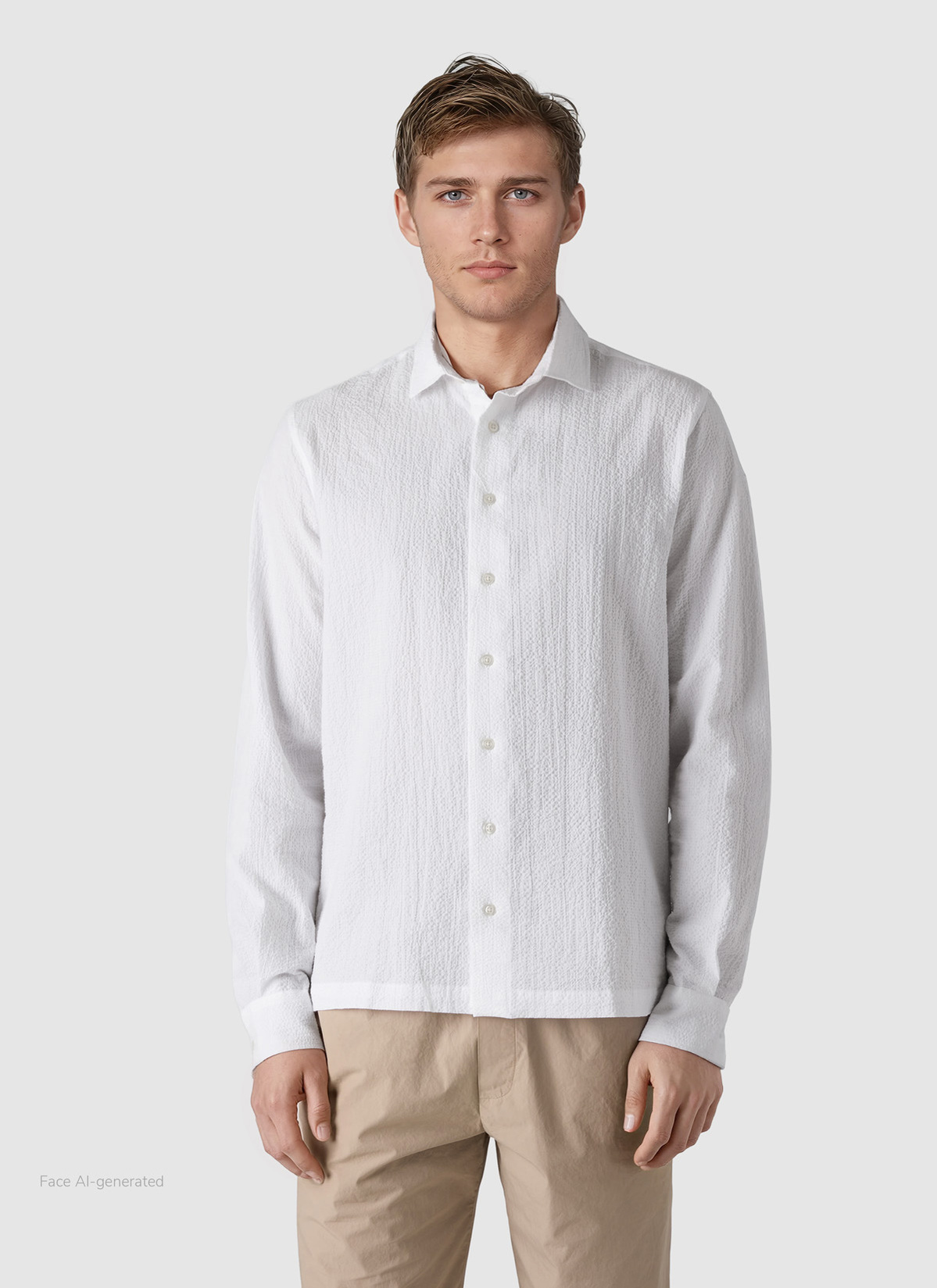 Hemd 1/1 Arm, Pure White Frontansicht