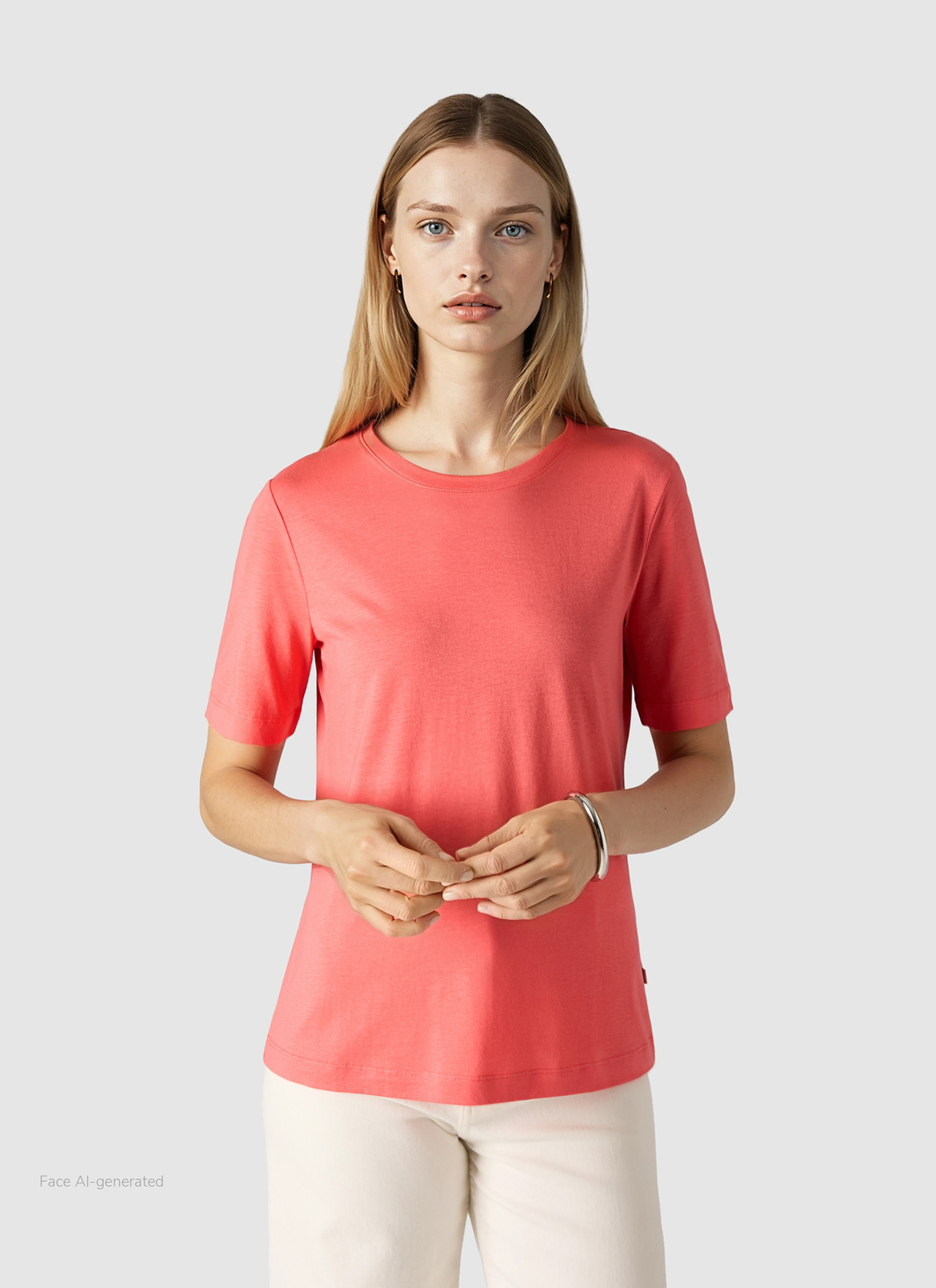 Rundhals T-Shirt, Flamingo Detailansicht 2