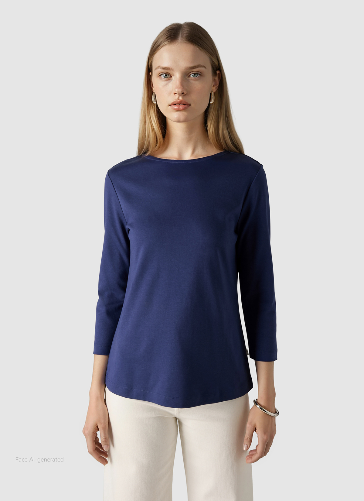 T-Shirt Rundhals 1/2 Arm, Midnight Sail Frontansicht