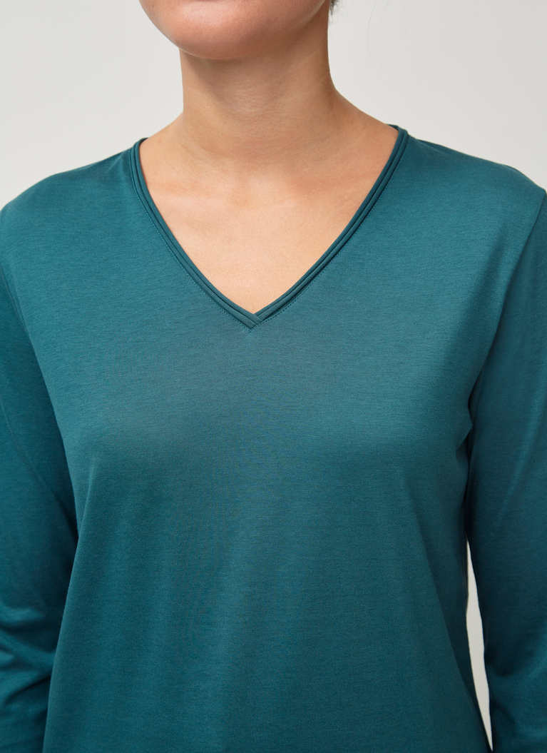 Longsleeve V-Neck 1/1 Arm, Sea Green Detailansicht 2
