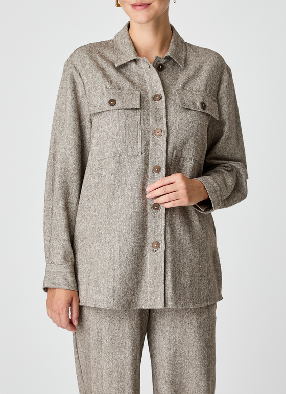 Overshirt Dark Espresso Frontansicht