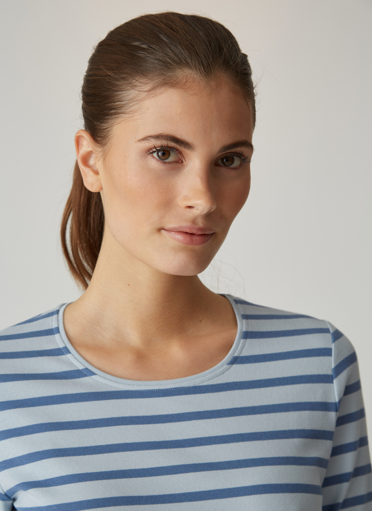 Shirt Rundhals 3/4 Arm, Cold Blue/Blue Grape Detailansicht 2