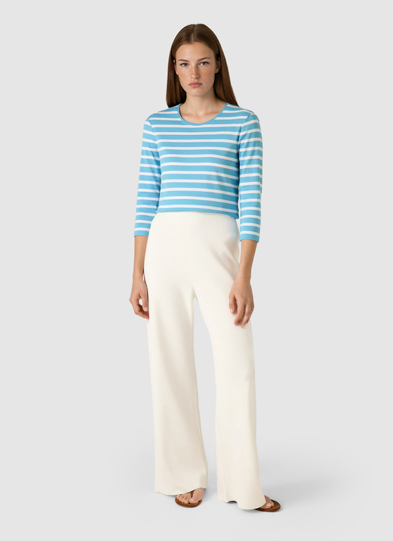 Shirt Rundhals 3/4 Arm Delphinium Blue Frontansicht