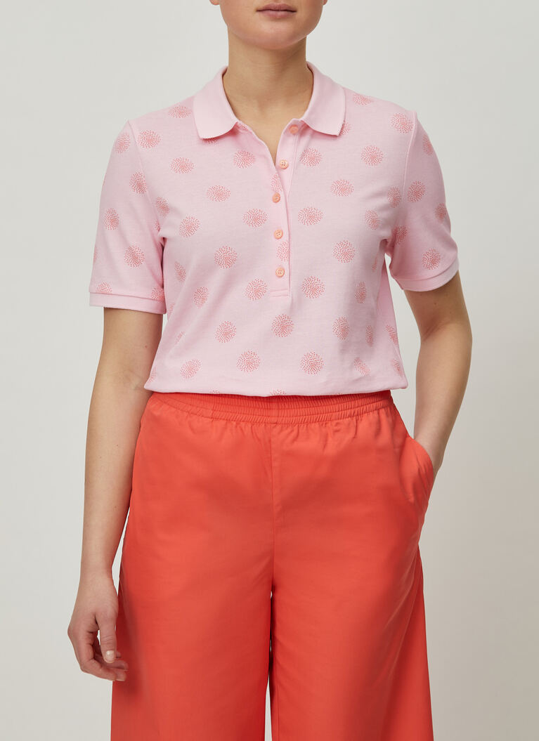 Poloshirt, Pinkish Blossom Frontansicht
