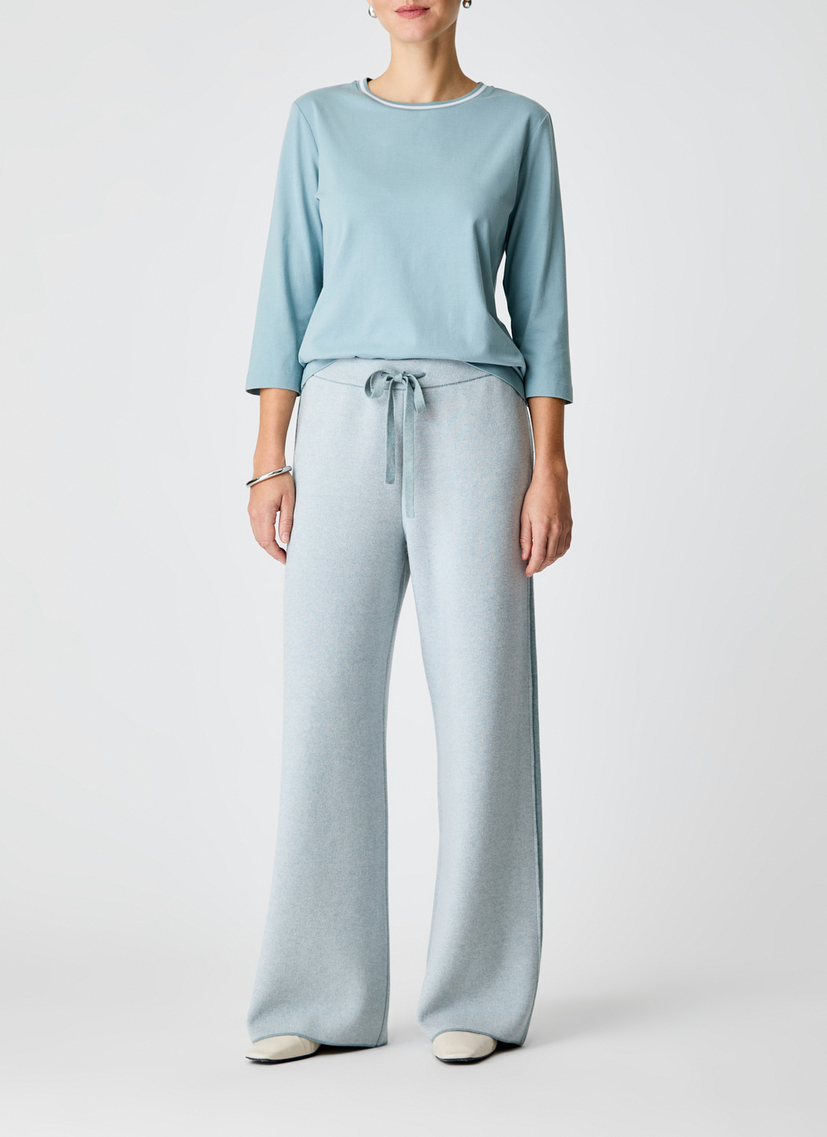 Longsleeve Rundhals 3/4 Arm, Lake Blue Detailansicht 1