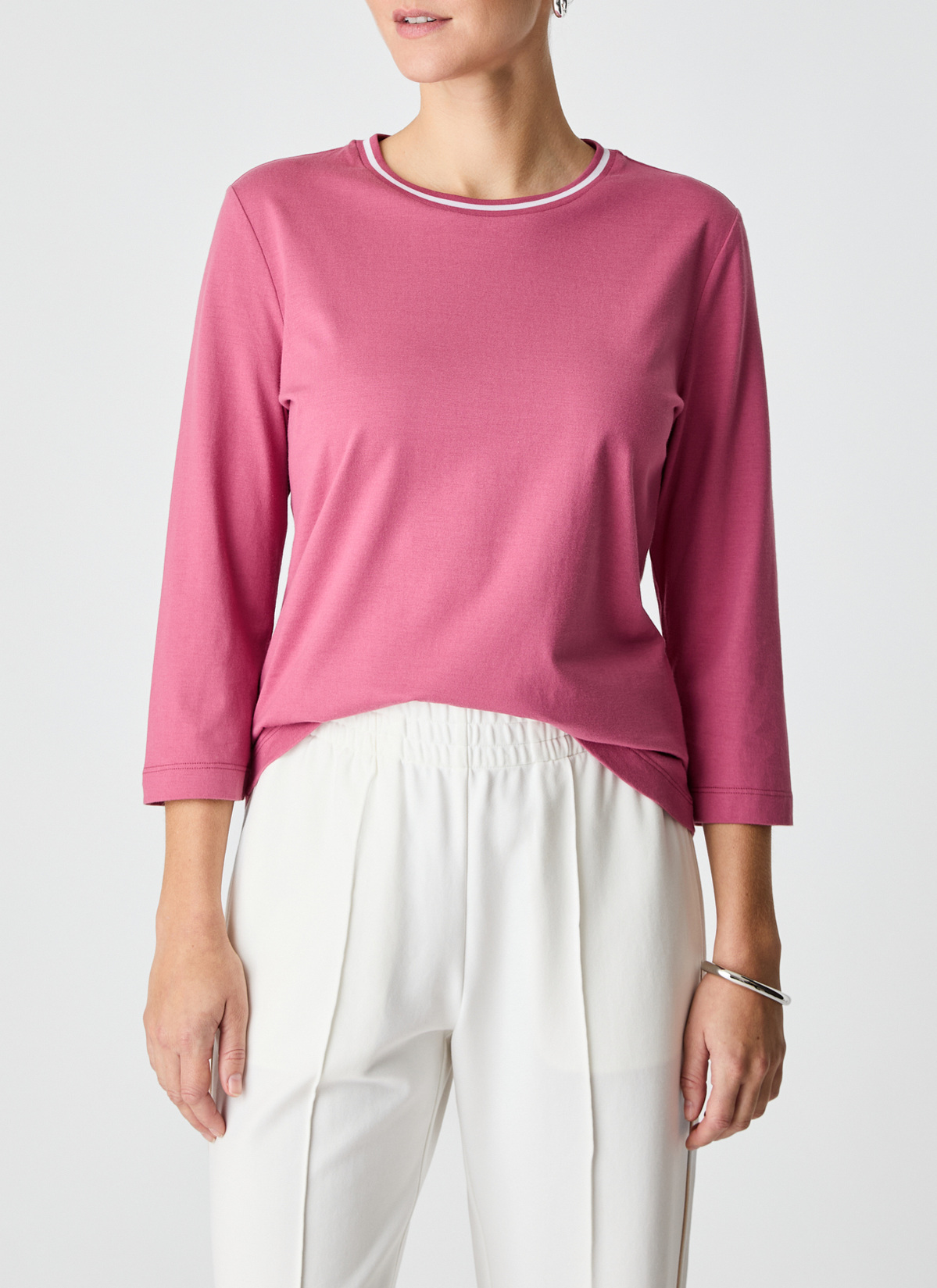 Longsleeve Rundhals 3/4 Arm, Smoky Pink Frontansicht