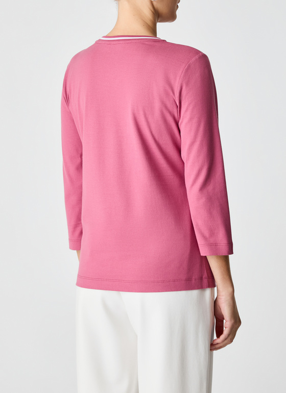 Longsleeve Rundhals 3/4 Arm Smoky Pink Frontansicht
