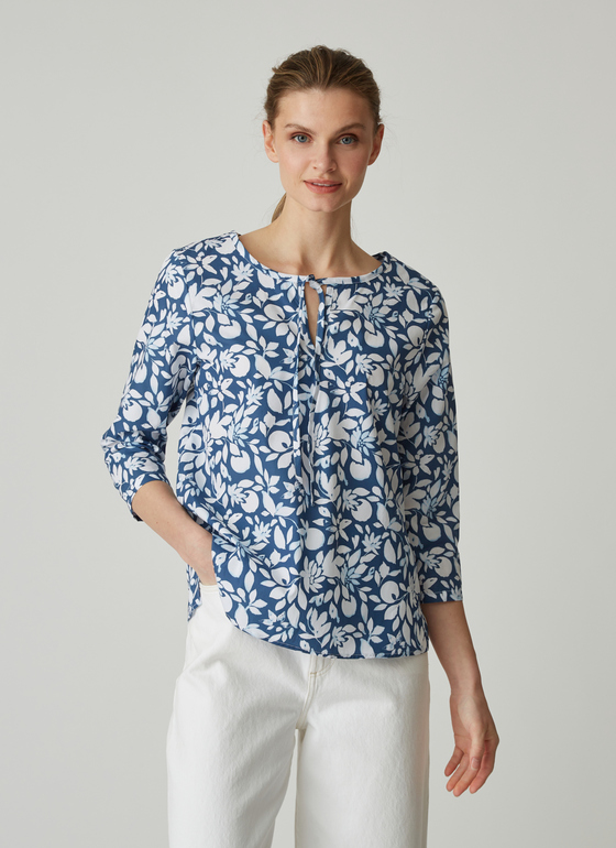 Bluse 1/1 Arm Blue Grape Frontansicht