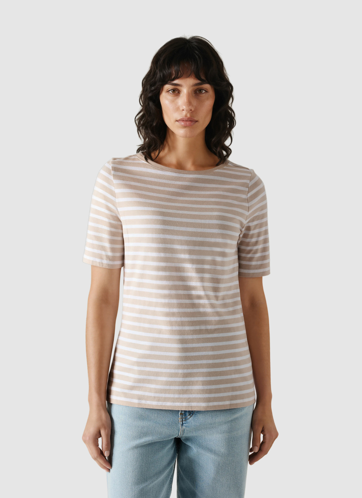 T-Shirt Rundhals 1/2 Arm, French Oak Frontansicht