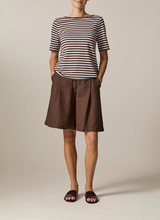 T-Shirt Rundhals 1/2 Arm Dark Chocolate Frontansicht