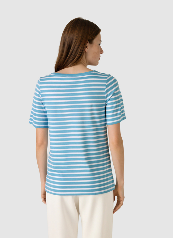 T-Shirt Rundhals 1/2 Arm Delphinium Blue Frontansicht