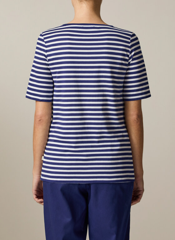 T-Shirt Rundhals 1/2 Arm Mystic Blue Frontansicht