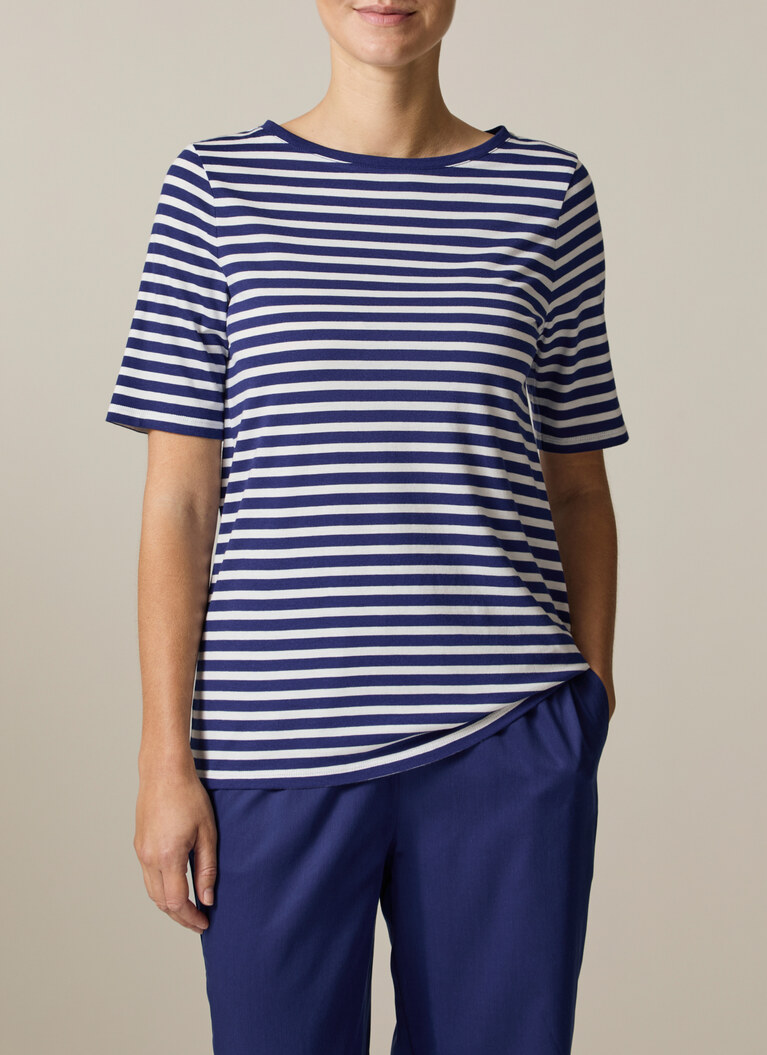 T-Shirt Rundhals 1/2 Arm, Mystic Blue Detailansicht 1