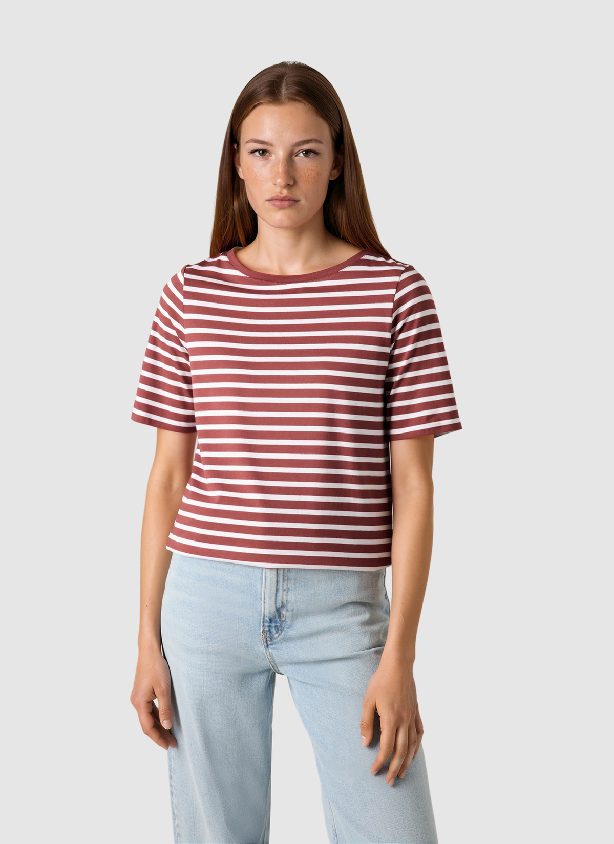 T-Shirt Rundhals 1/2 Arm, Red Pear Frontansicht