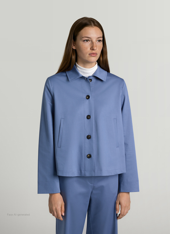 Bluse 1/1 Arm Blue Horizon Frontansicht