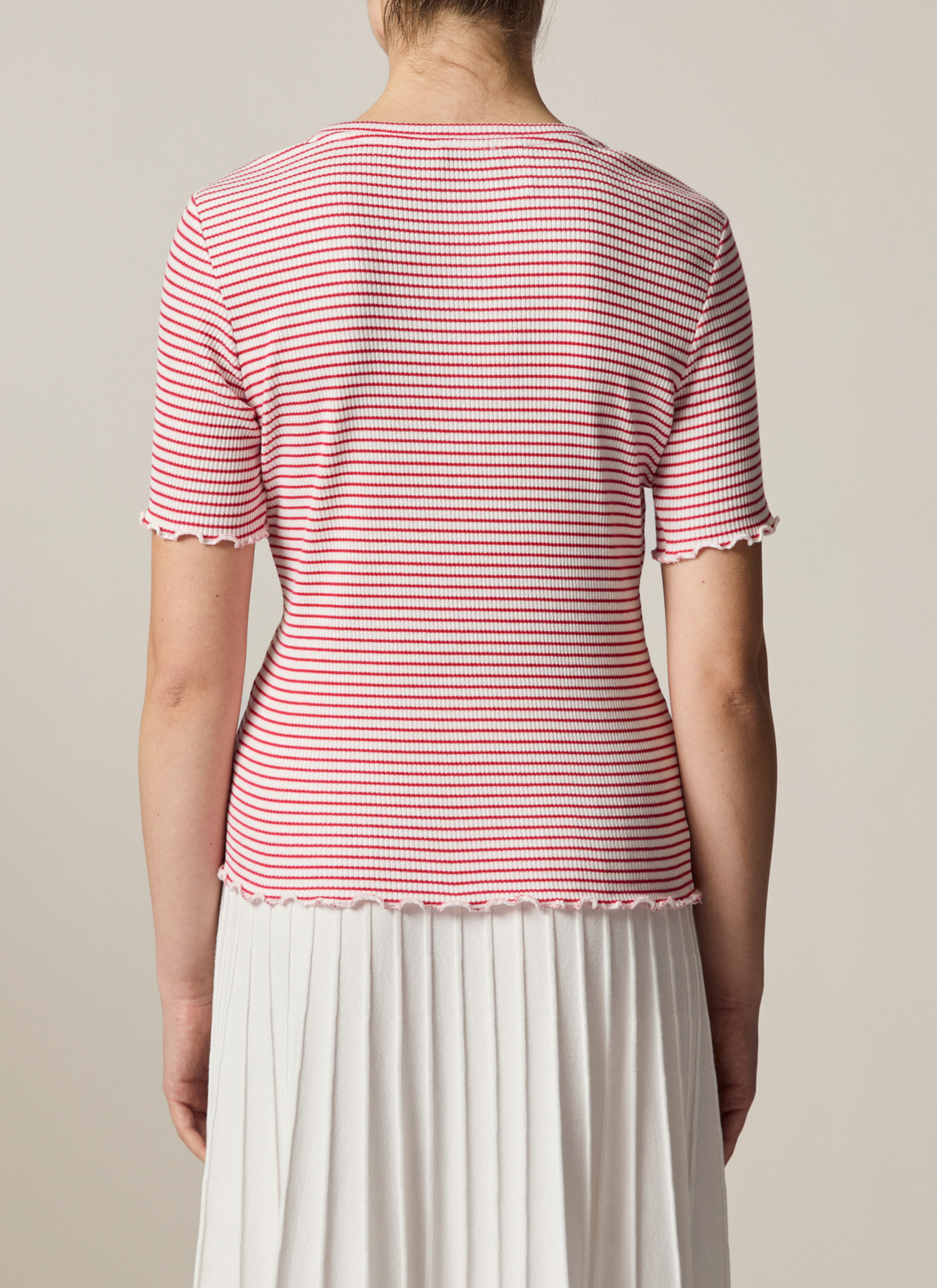 T-Shirt Rundhals 1/2 Arm, Lychee Red Rückansicht