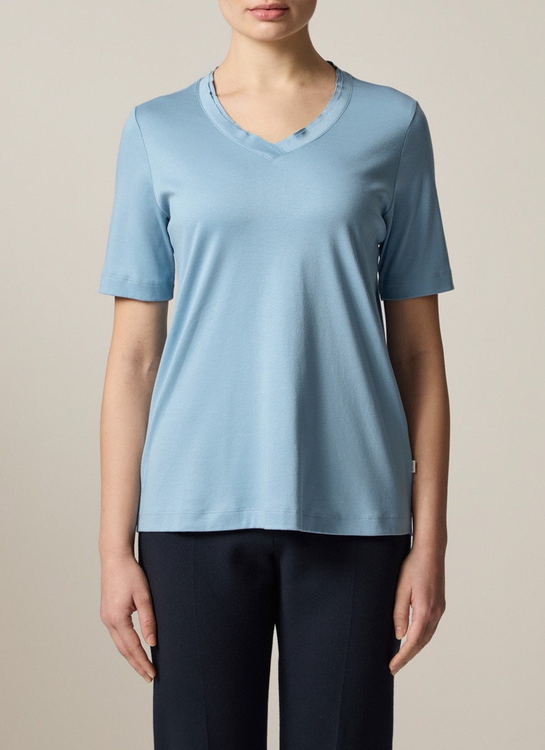 T-Shirt V-Neck 1/2 Arm, Sea Foam Frontansicht