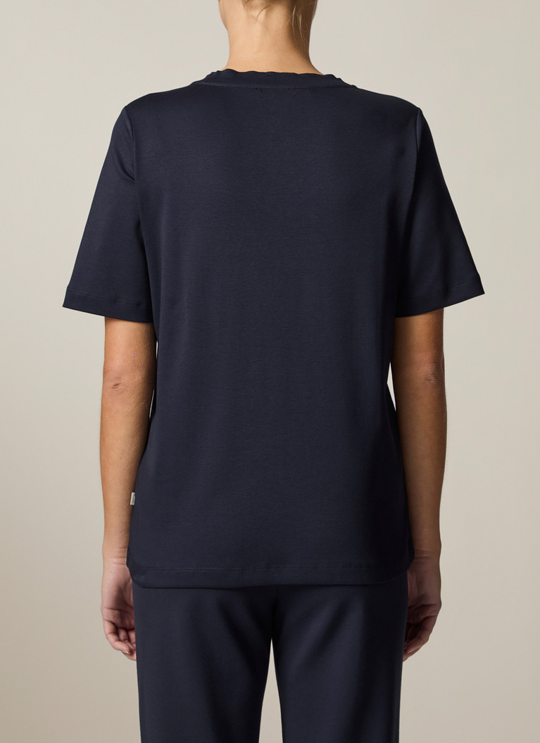 T-Shirt V-Neck 1/2 Arm, Navy Rückansicht