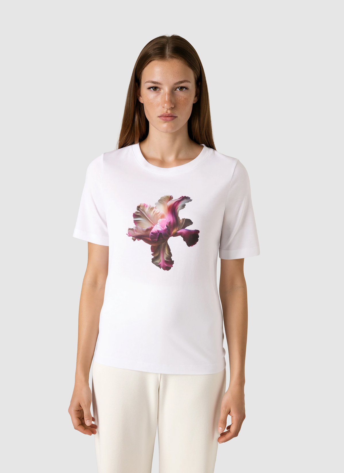 T-Shirt Rundhals 1/2 Arm, Chateau Rose Frontansicht