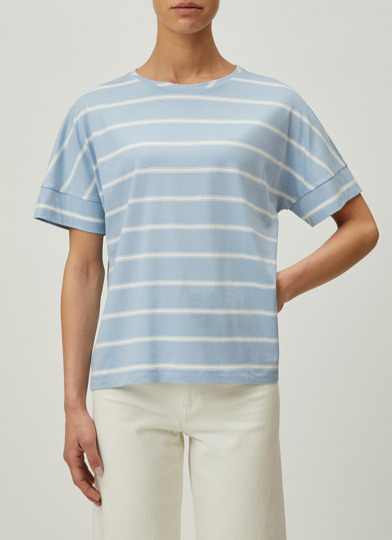 T-Shirt Rundhals 1/2 Arm, Blue Fountain Frontansicht