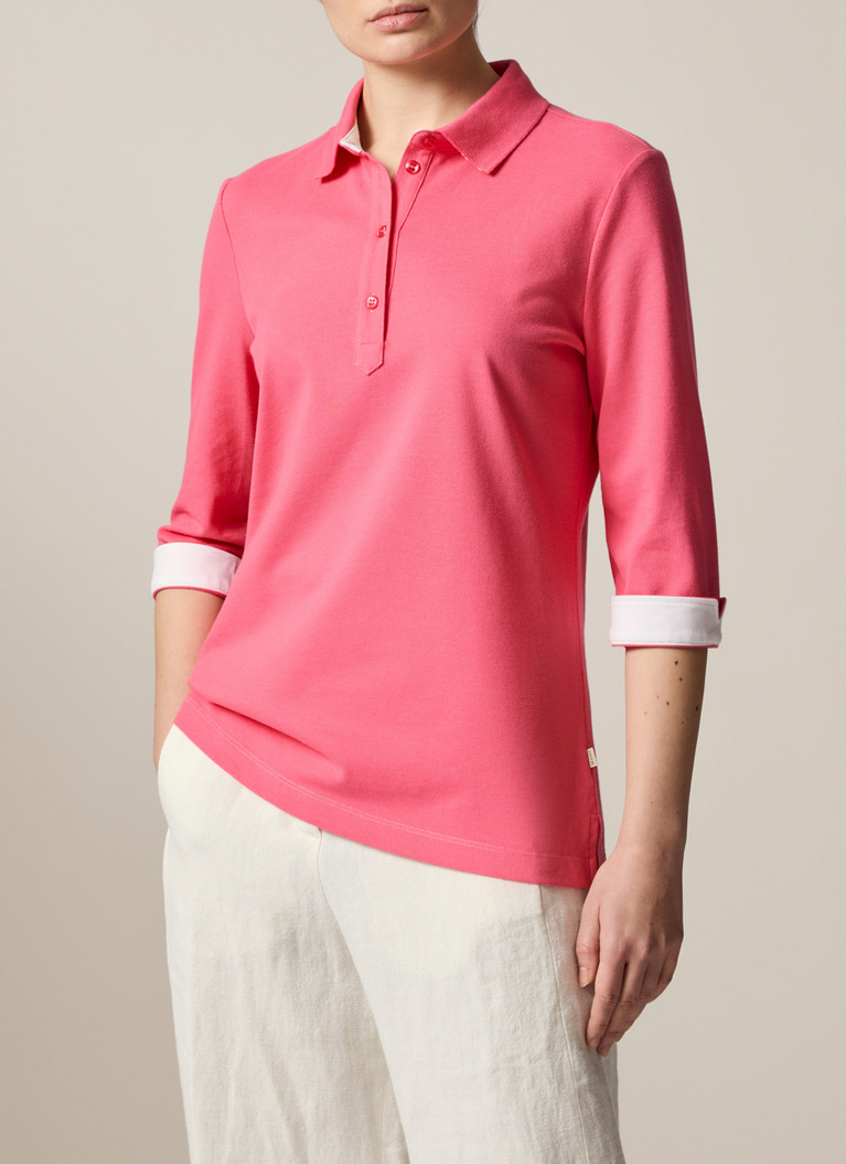 Poloshirt, Hibiscus Frontansicht