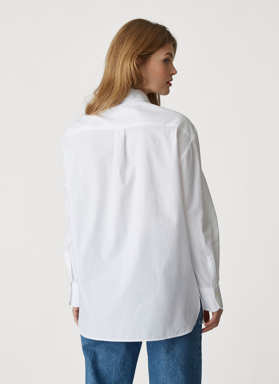Bluse 1/1 Arm Pure White Frontansicht