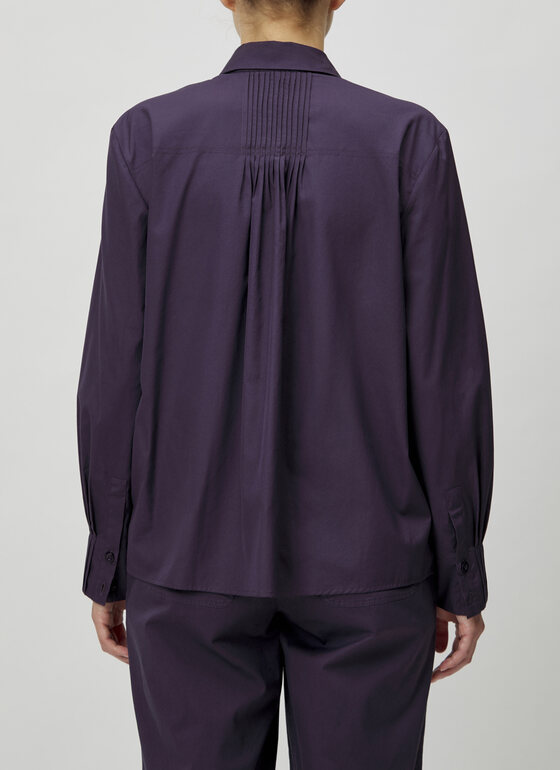 Bluse 1/1 Arm Aubergine Frontansicht