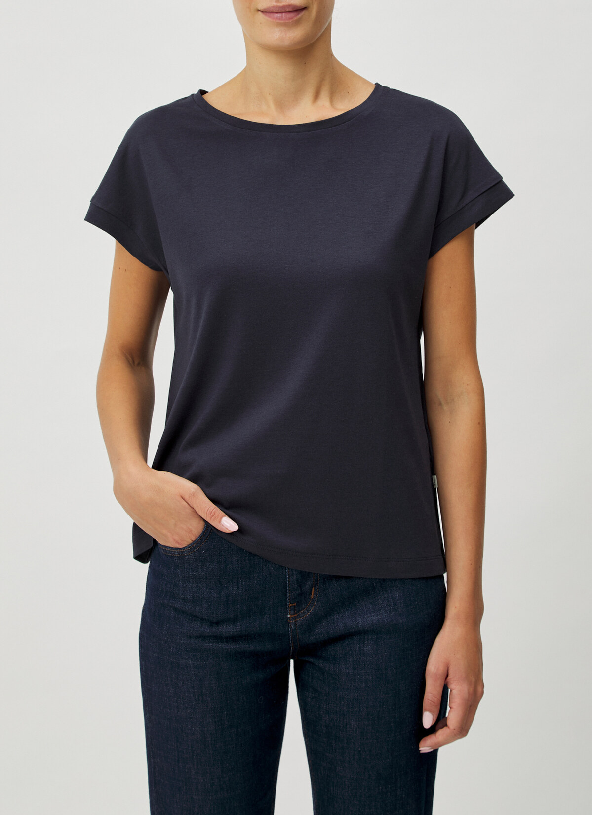 T-Shirt Set Rundhals, Navy Frontansicht