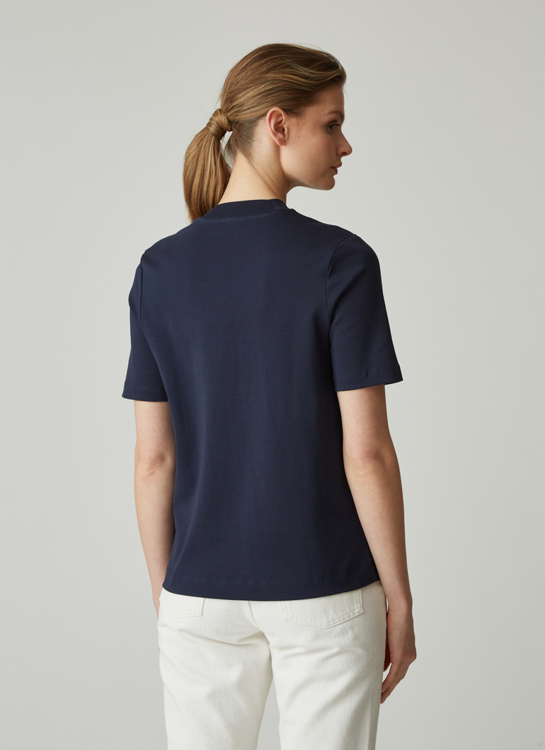 T-Shirt Rundhals 1/2 Arm, Navy Rückansicht