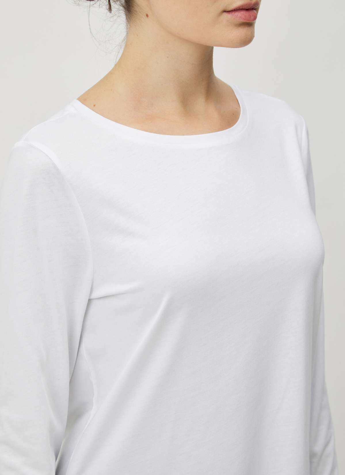 T-Shirt Rundhals 1/2 Arm, Pure White Detailansicht 1