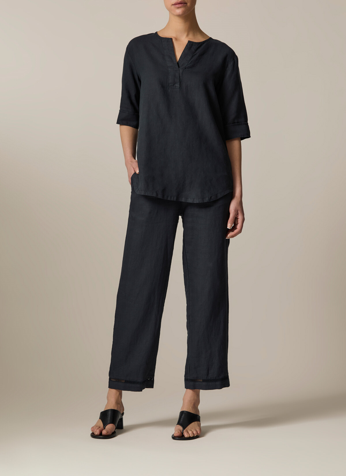 Bluse 1/2 Arm, Black Detailansicht 2