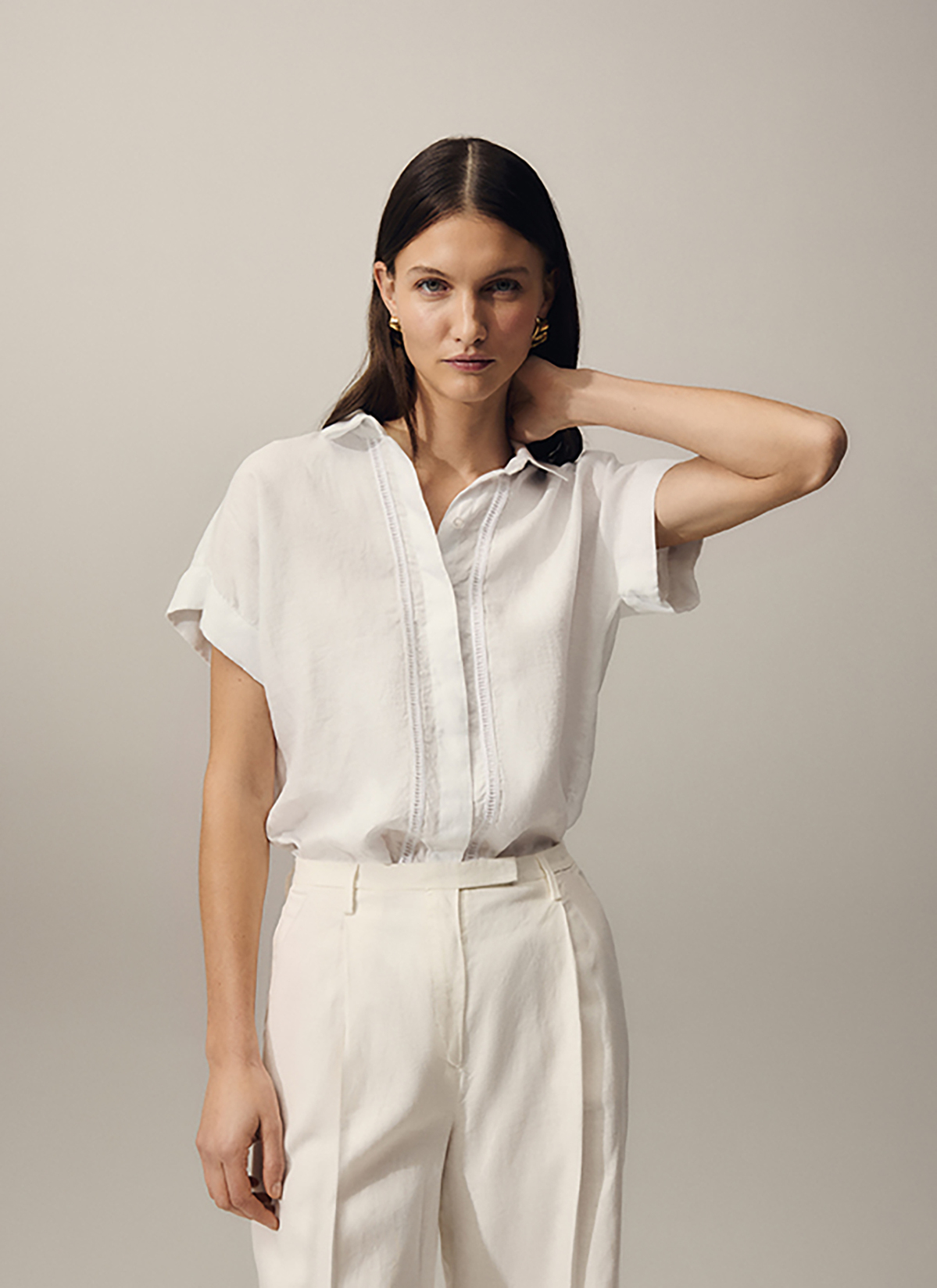 Bluse o. Arm, New White Frontansicht