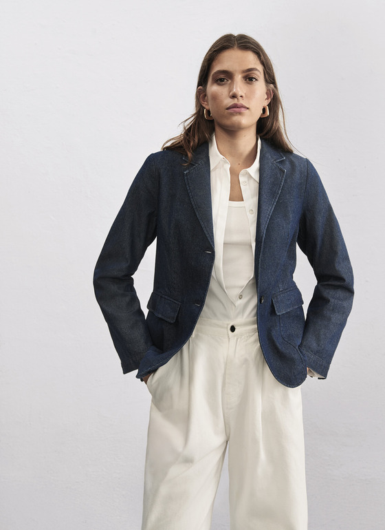 Jacke Web Navy Frontansicht