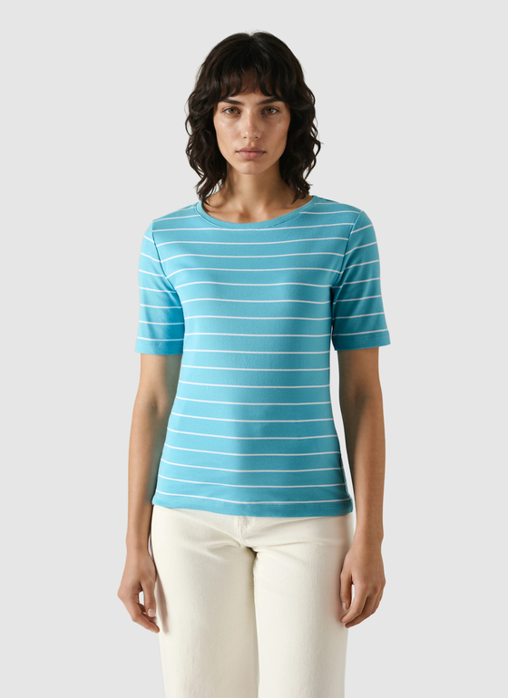 T-Shirt Rundhals 1/2 Arm Delphinium Blue Frontansicht