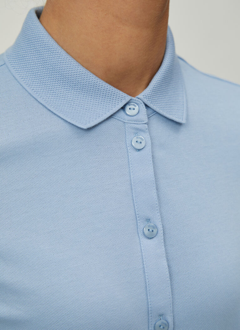 Shirt Polohemd, Knopf 1/2 Arm, Blue Fountain Detailansicht 1
