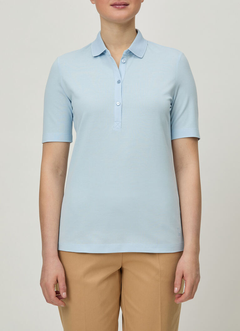 Shirt Polohemd, Knopf 1/2 Arm, Blue Porcelain Detailansicht 1