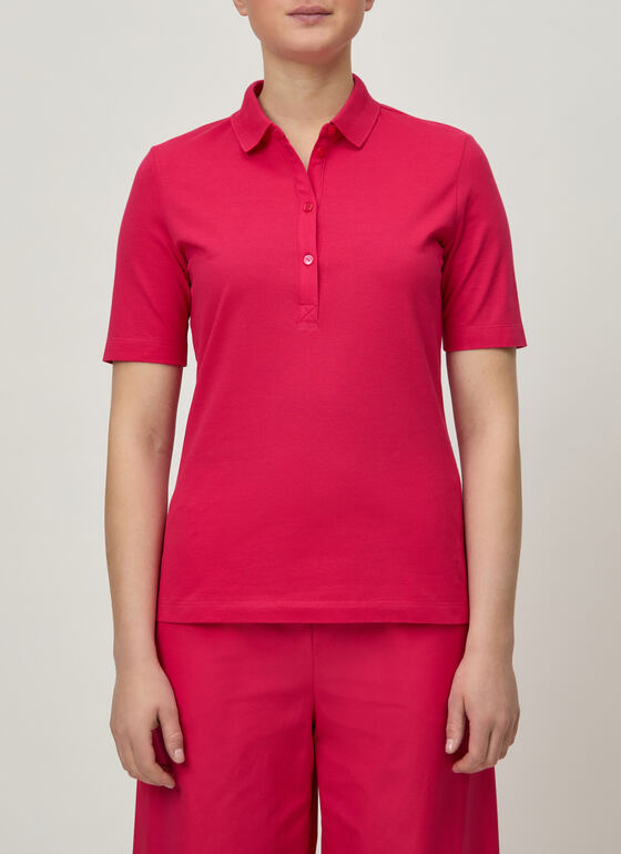 Shirt Polohemd, Knopf 1/2 Arm Wild Raspberry Frontansicht